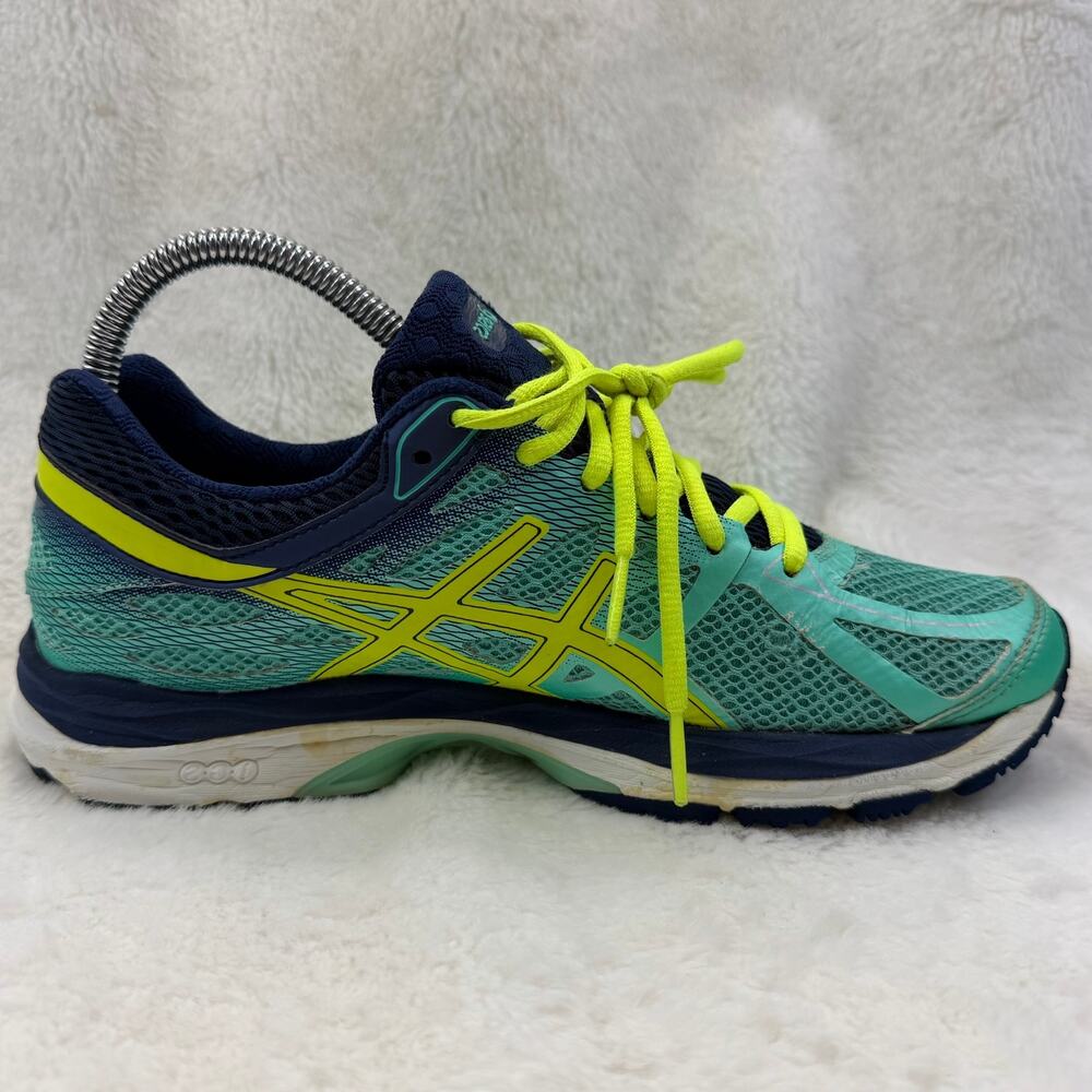 ASICS Gel Cumulus 17 Womens Running Shoes Blue Mint Yellow Size 7 T5D8N